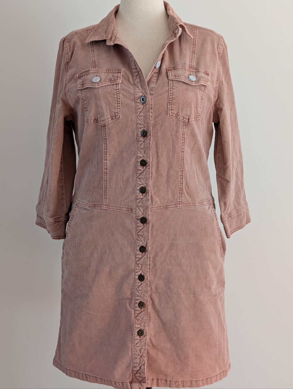prAna Merrigan Corduroy Shirt Utility Dress Organic Cotton - XL